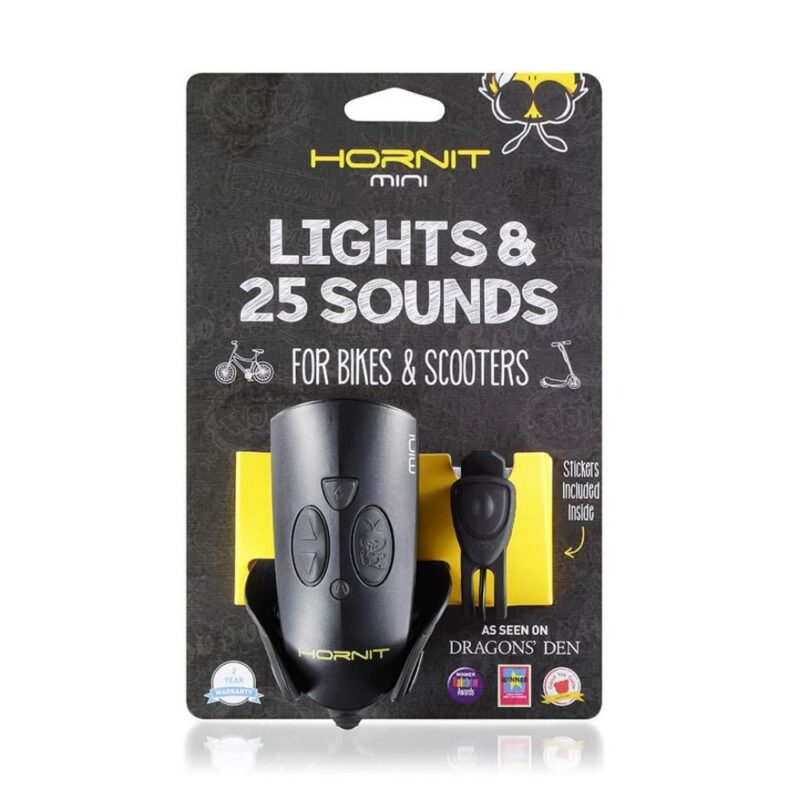 Hornit MINI Kids Bike Horn & Light - Black