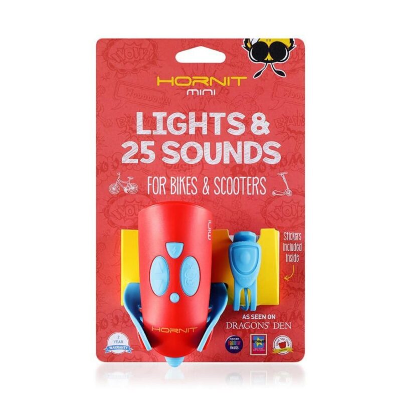 Hornit MINI Kids Bike Horn & Light - Red