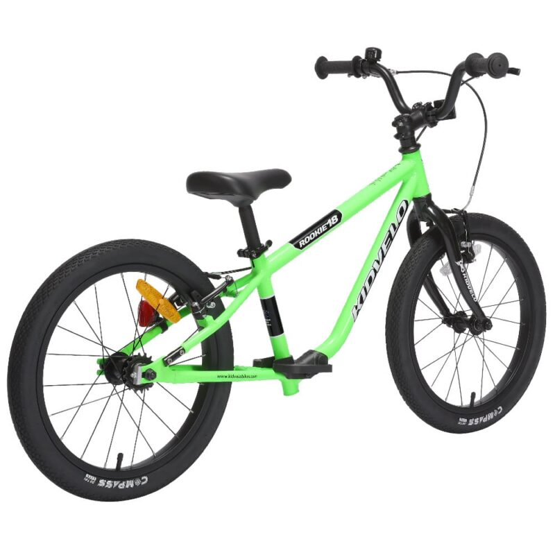 Kidvelo Rookie 18 Balance Bike with Pedals - Neon Green
