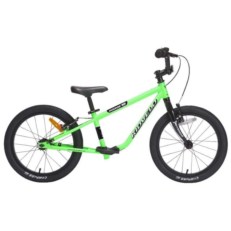 Kidvelo Rookie 18 Balance Bike with Pedals - Neon Green