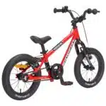 KVR14PD S1 RD Rear Angle View Kidvelo Rookie 14 inch Balance Bike - Neon Red