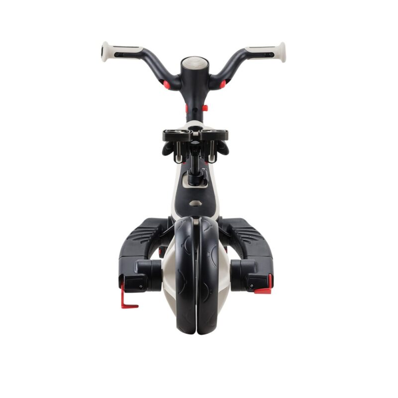 Back folded view of Globber explorer tricycle foldable 4-in-1 trike-Taupe colour