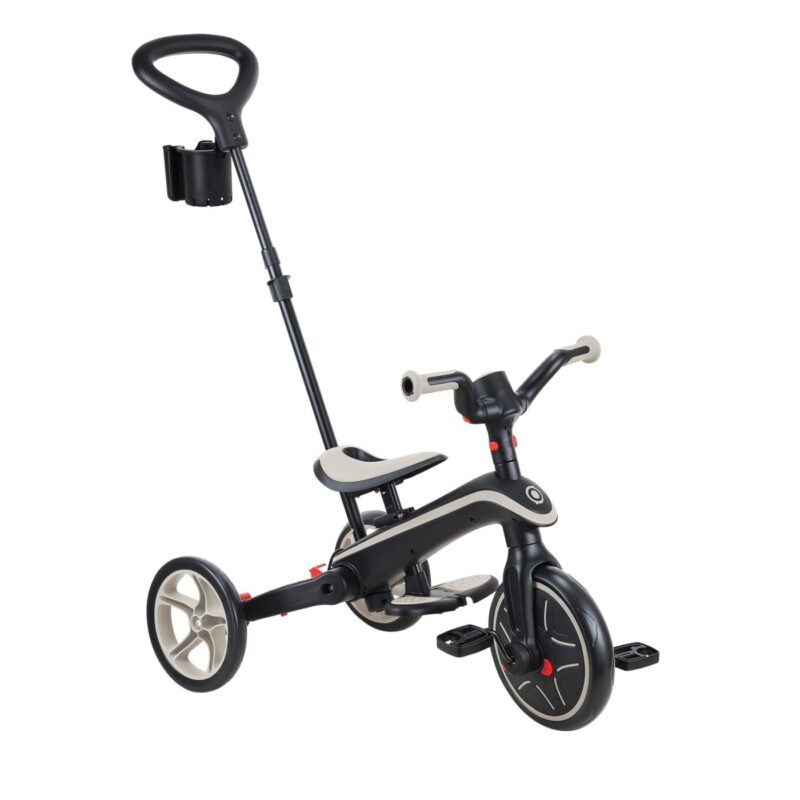 Globber explorer foldable 4-in-1 tricycle with adjustable parent push handle & pedal_taupe colour