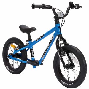 Kidvelo Rookie 14 Balance To Pedal Bike Blue - Front Angle View