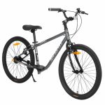 Kidvelo Rookie 24 Balance To Pedal Bike Galaxy Grey - Front Angle View