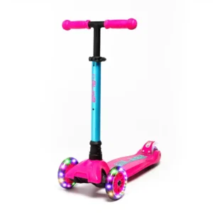 I-GLIDE 3 Wheel Kids Scooter with LED Light Up Wheels - Pink / Aqua