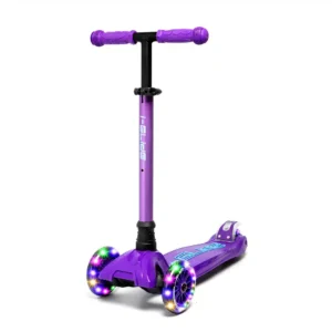 I-GLIDE 3 Wheel Kids Scooter with LED Light Up Wheels - Purple