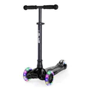 I-GLIDE 3 Wheel Kids Scooter with LED Light Up Wheels - Black
