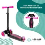 Black & Pink kids 3 wheel scooter with UV Protected Non slip deck