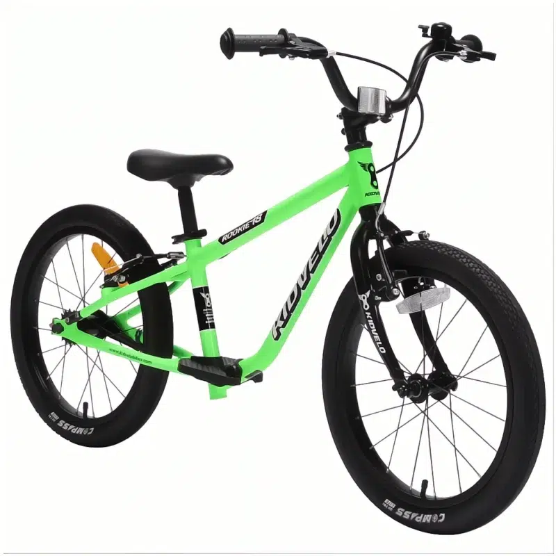 Kidvelo Rookie 18 Balance To Pedal Bike Green - Front Angle View