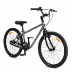 kidvelo-rookie-24-convertible-balance-bike-with-pedals-graphite-grey-pedal-mode-front-three-quarter-view-xchange-sports-australia